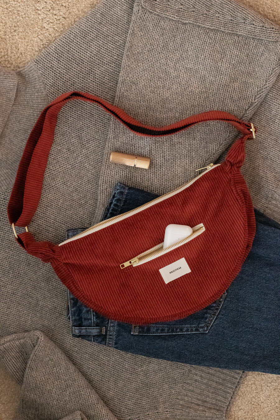 Sac demi-lune uni Gisela