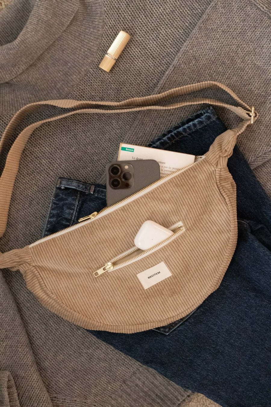 Sac demi-lune uni Matéo