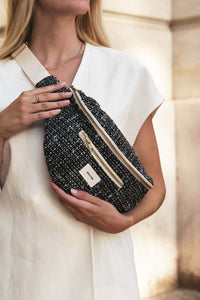 Sac banane tweed gris noir – Amaya Recitem - Main Image