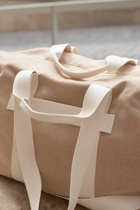 Le sac week-end beige - 100% lin, fabriqué en France – Mijuin