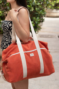 Sac week-end orange Camille Recitem - accessoires de voyages responsables