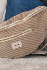 sac banane xl femme beige zoom poche avant