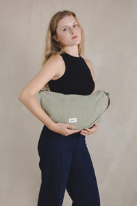 sac bandoulière demi lune vert d'eau
